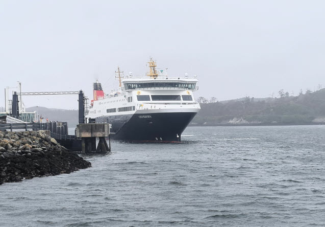 CalMac's MV Loch Seaforth approaching linkspan in Stornoway