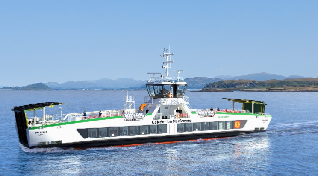 Artists impression of new small ferry design for CalMac