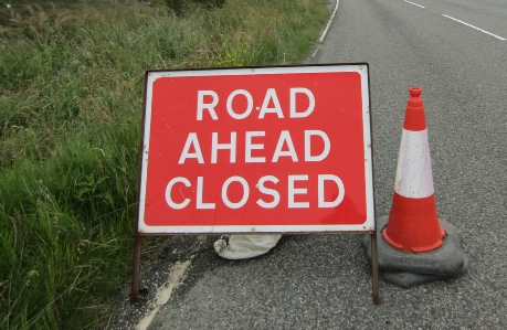 Temporary road closure to recover truck